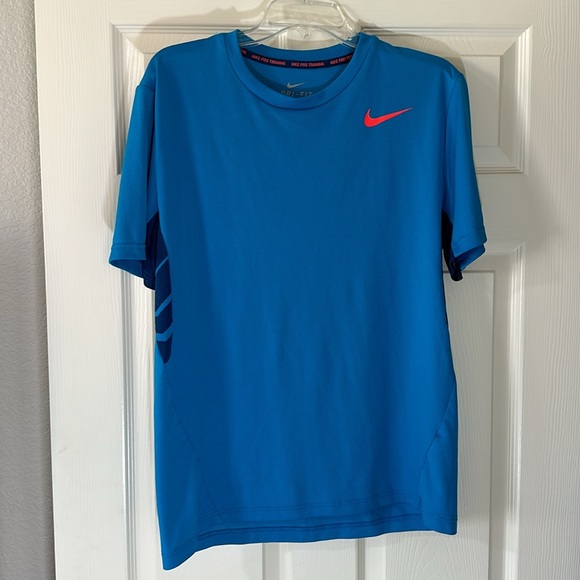 Nike Mens Tee Pro Training Dri Fit Short Sleeve Round Neck Size L in Blue - Picture 2 of 5
